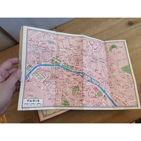 NAGEL'S FRANCE TRAVEL GUIDE Vintage 1956 w/ Maps of Paris & Country Red Rare - Picture 5 of 16